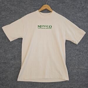 Bad Bunny Shirt Mens Medium Monaco Grand Prix Beige Most Wanted Tour Tee Concert